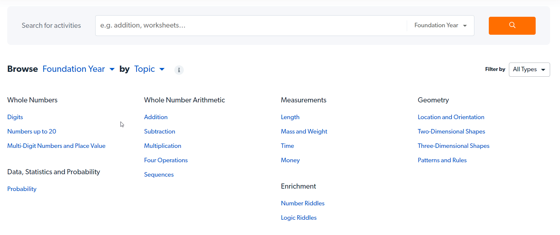 Click on a sub-topic like Numbers up to 20 and click on the orange button called Assign next to it, to assign all activities under this sub-topic or simply individually assign each activity under the sub-topic to your class.