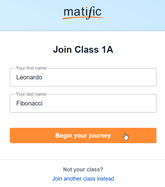 Öğrencileriniz bu bağlantıya tıkladıklarında bunu görecekler.