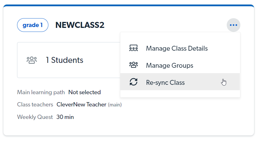 Clever resync class