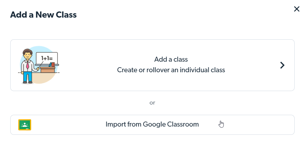 Clique em 'Importar do Google Classroom'.