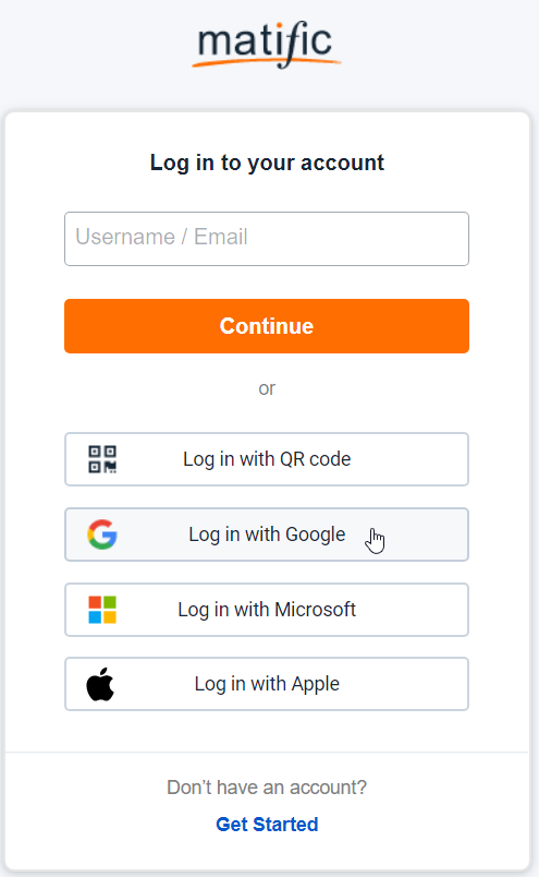 Log in with Google
