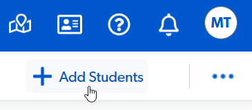 Click '+Add Students' in the top right corner