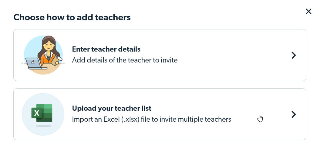  Click 'Upload your teacher list.'