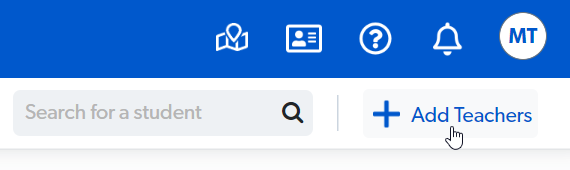 Click '+Add Teachers' in the top right corner.