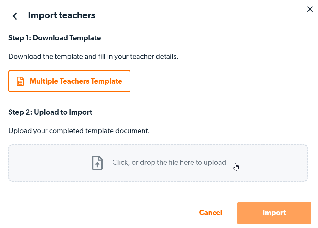Upload the spreadsheet.