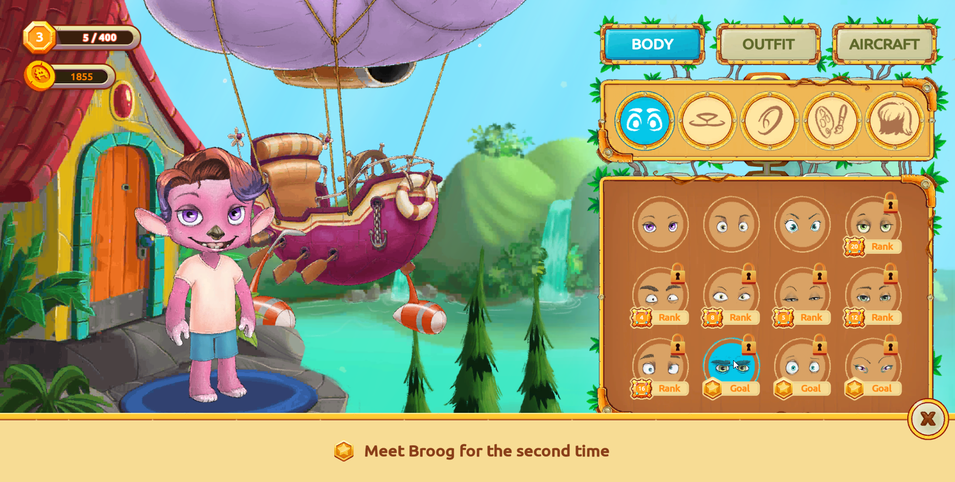 Some items are only unlocked by achieving a goal