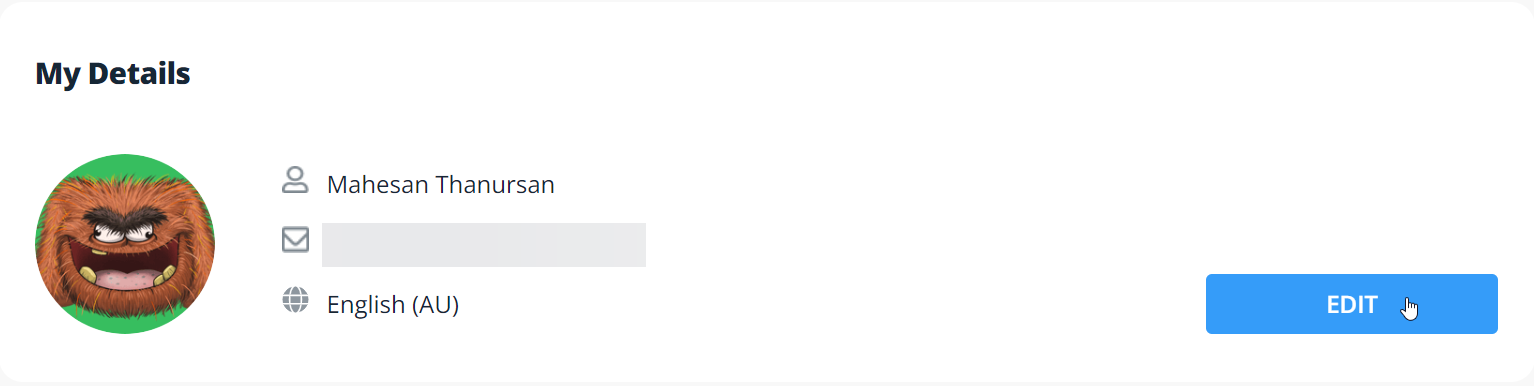 Click 'Edit' under 'My Details.'