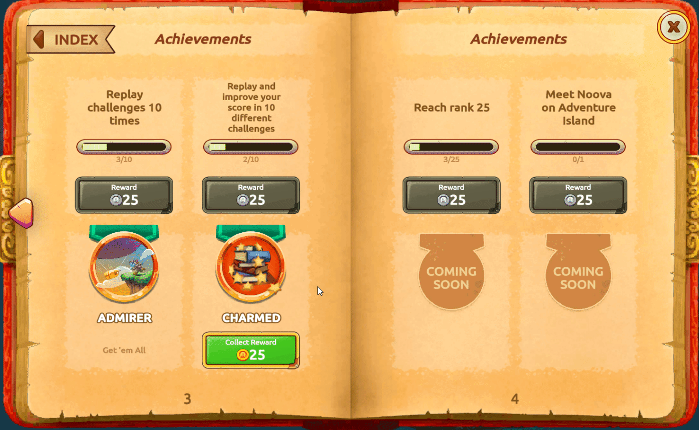 Achievement coin reward