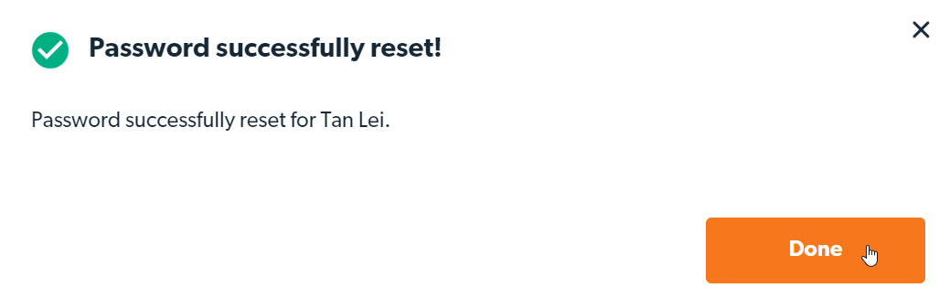 Password successfully reset