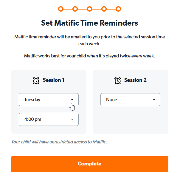 Set the Matific Time
