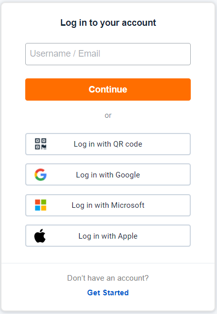 Log in to your account