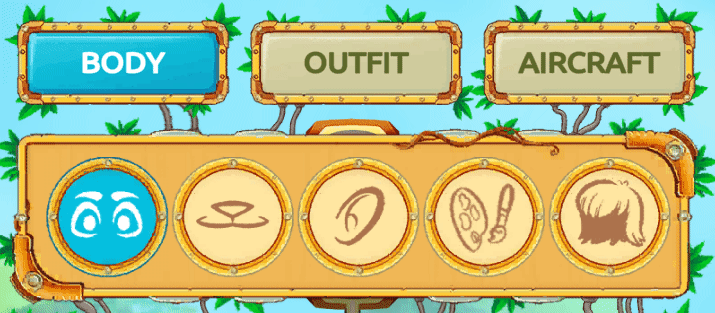 Customize their character's body: eyes, nose and mouth, ears, colour and hair