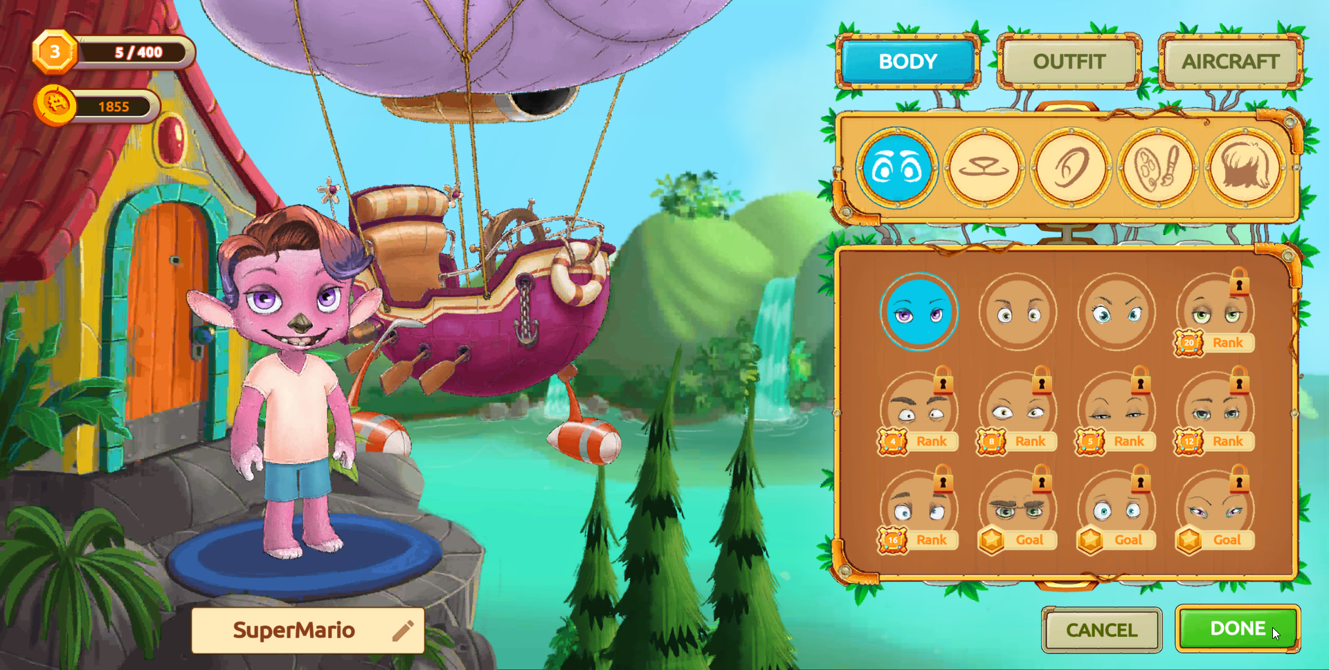 Click 'Done' to apply the changes to the character