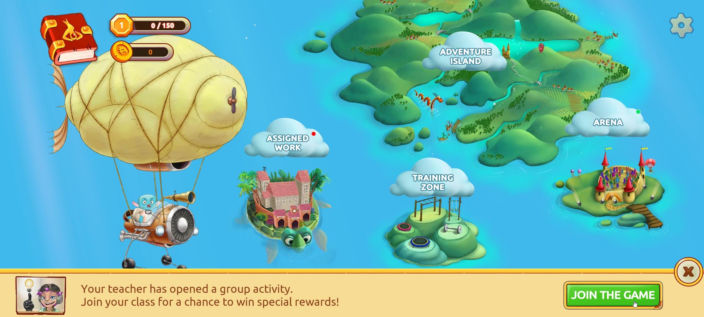 Students are notified to join the game