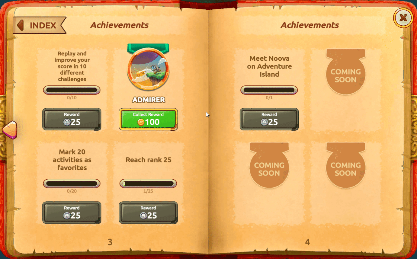 Achievement XP reward