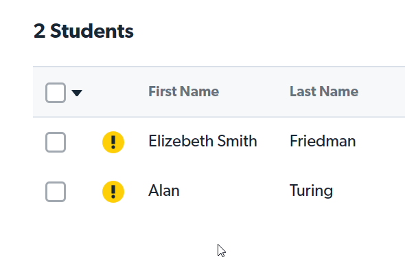 Students have not yet logged into their accounts