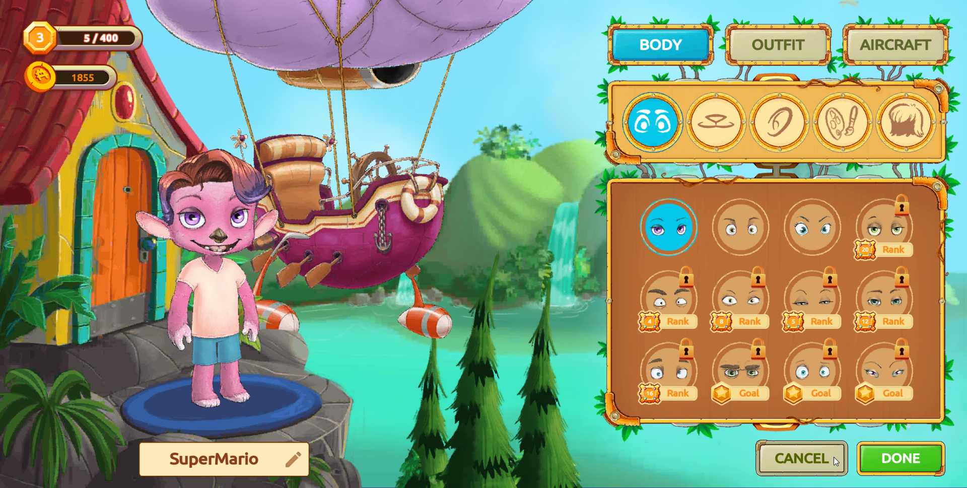Click 'Cancel' to undo the changes to your character