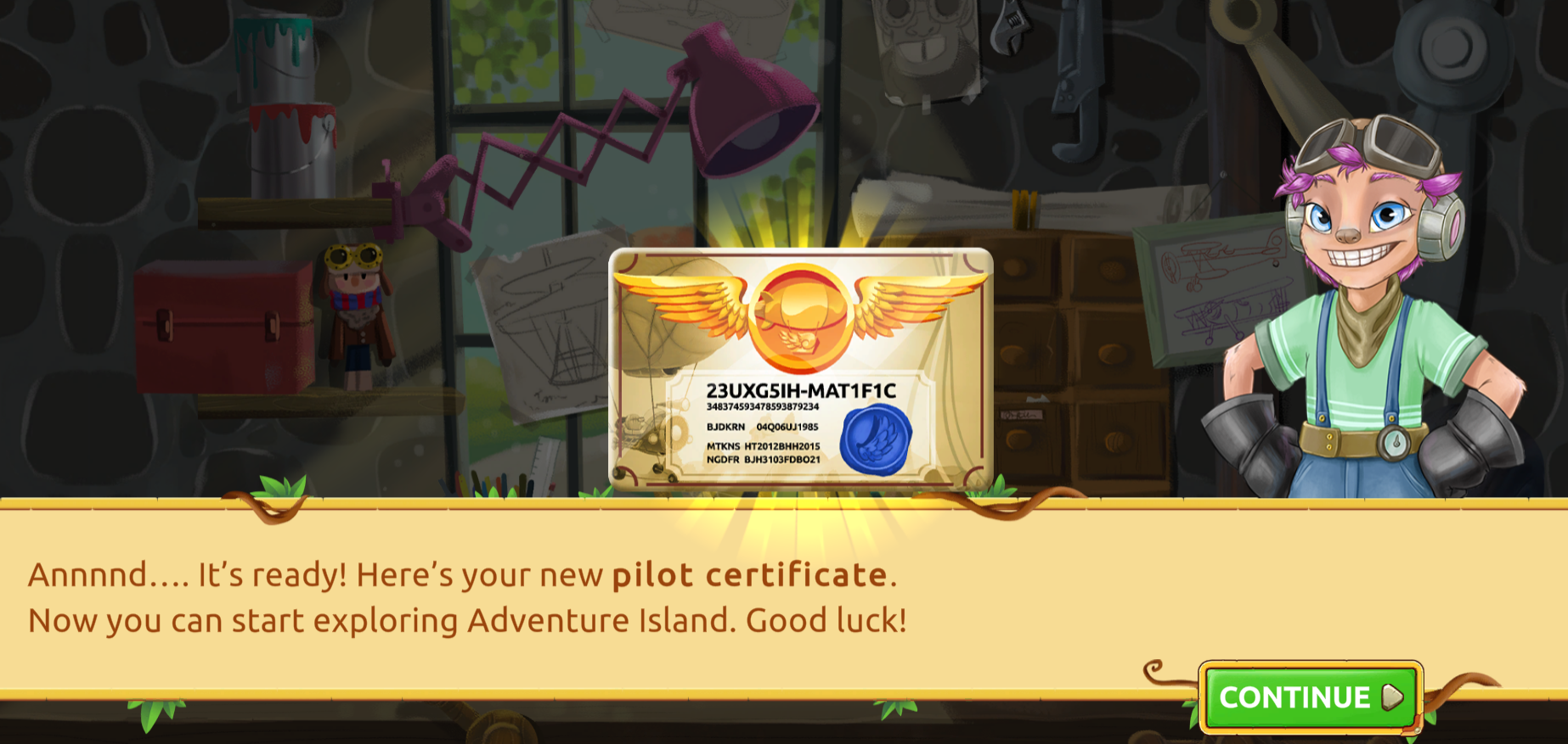 Placement test pilot certificate
