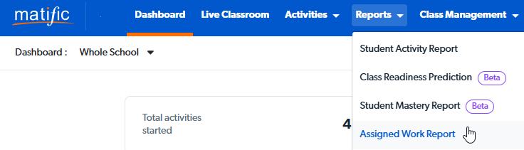 click assigned work report.png