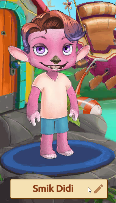 Karakterin adını düzenlemek için adına tıklayın