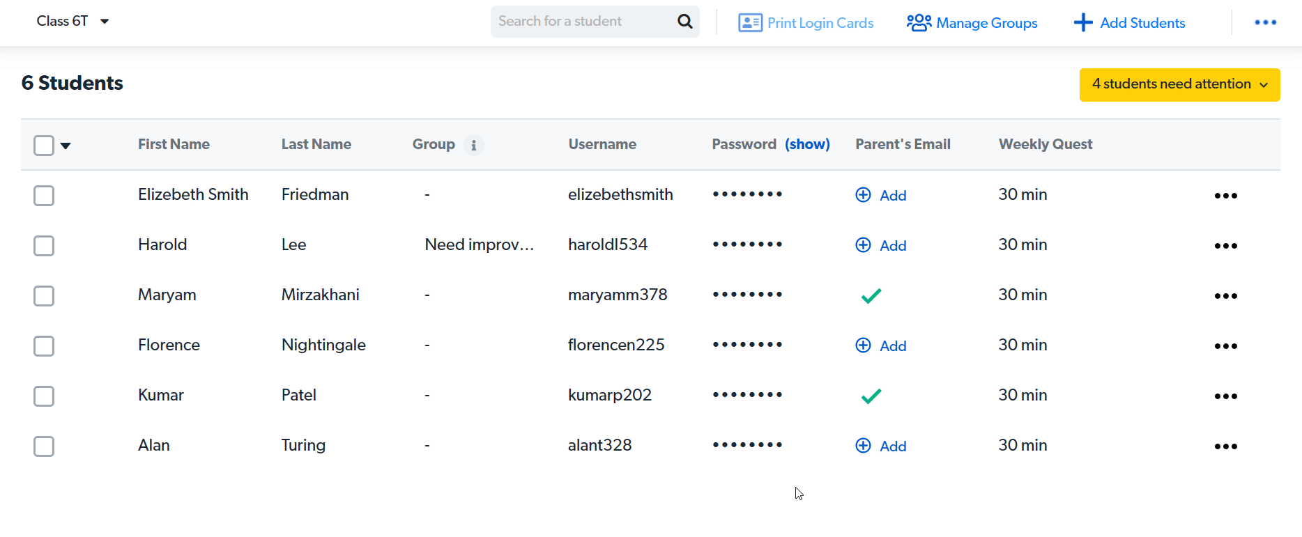 Birden fazla öğrenci hesabını sil