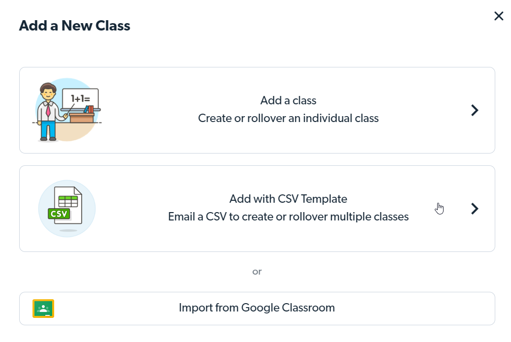 Clique em 'Adicionar com Modelo CSV'.