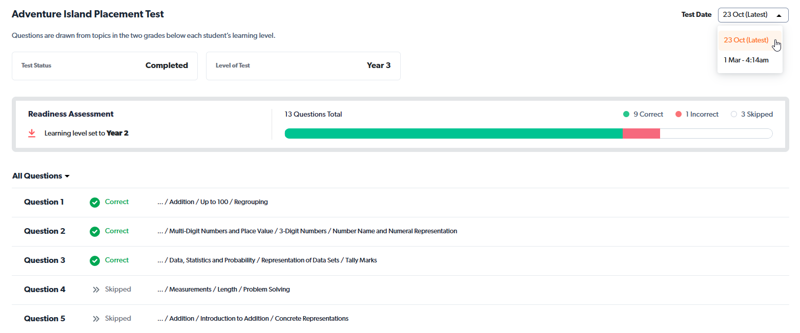 placement test student details.png