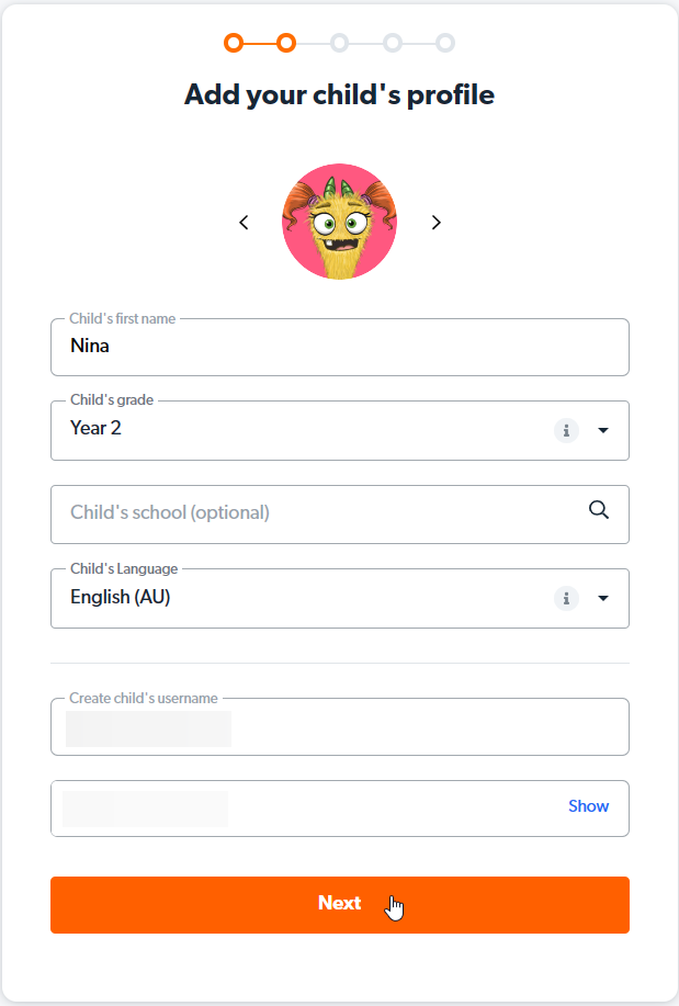 Add your child's profile