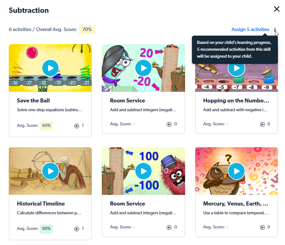 parent click assign five activities.png