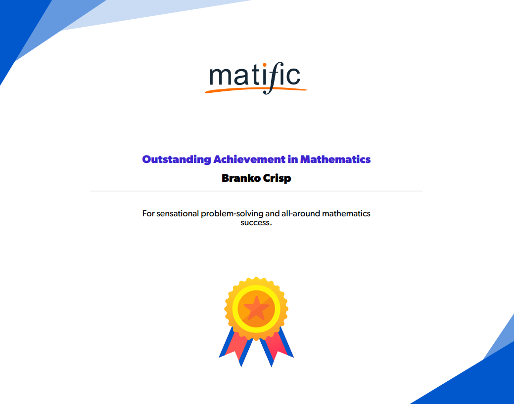 Achievement Award Certificate